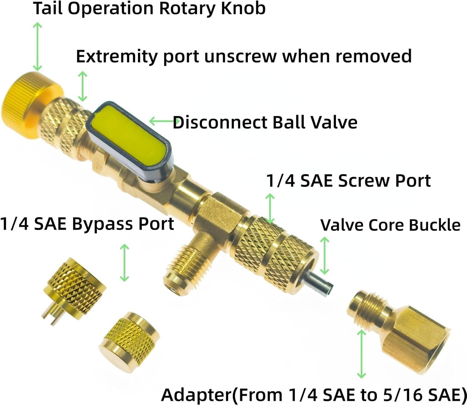 HVAC Refrigeration Tool Set: Valve Core Remover, Service Wrench, Hex Adapters 3 HVAC Refrigeration Tool Set: Valve Core Remover, Service Wrench, Hex Adapters - Image 3