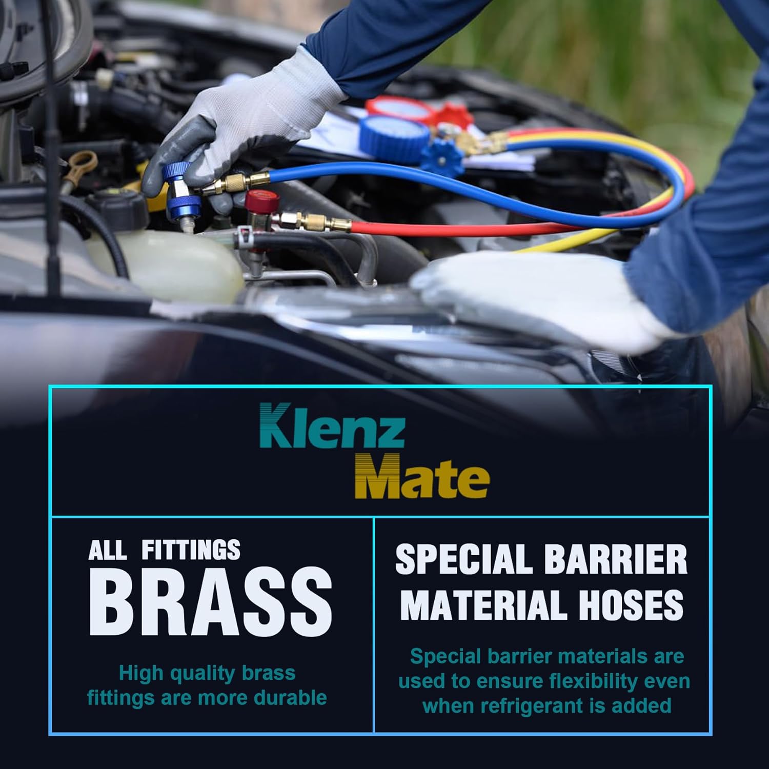 Professional HVAC Refrigerant Charging Hoses, 6ft, 1/4" Flare, 800 PSI R410A R22 5 Professional HVAC Refrigerant Charging Hoses, 6ft, 1/4" Flare, 800 PSI R410A R22 - Image 5