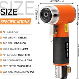 Mini Random Orbital Air Sander Kit – 3 Sizes & 60 Discs for Auto/Wood