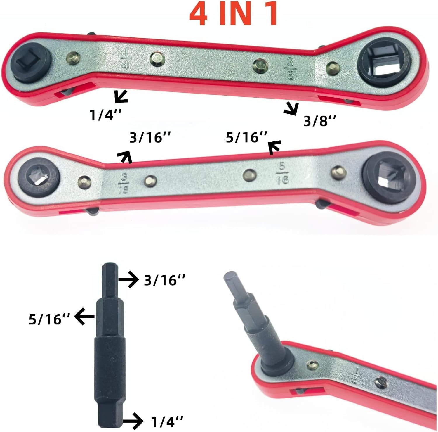 HVAC Refrigeration Tool Set: Valve Core Remover, Service Wrench, Hex Adapters 5 HVAC Refrigeration Tool Set: Valve Core Remover, Service Wrench, Hex Adapters - Image 5