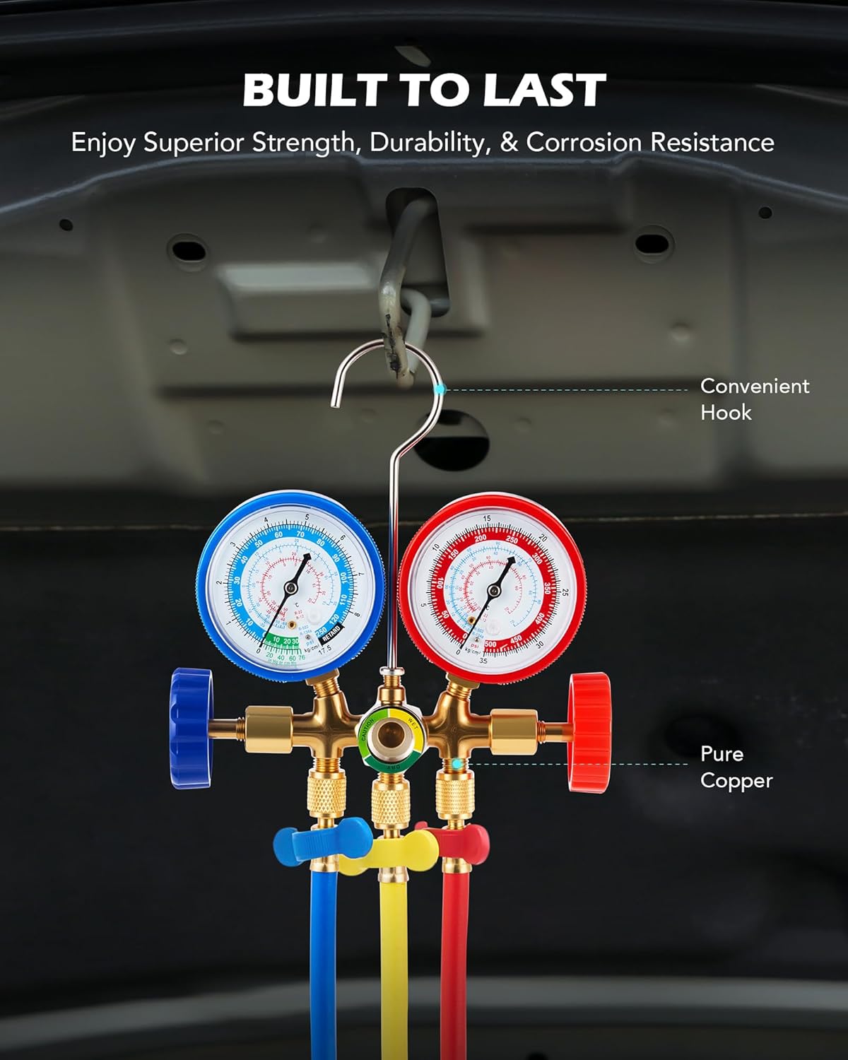 Orion AC Manifold Gauge Set R134A R12 R22 R502 with Quick Couplers 7 Orion AC Manifold Gauge Set R134A R12 R22 R502 with Quick Couplers - Image 7
