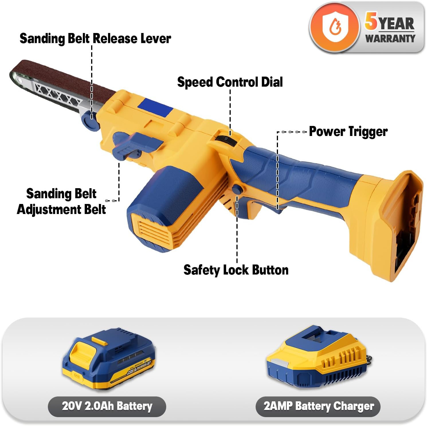 MaxMore Cordless Band File Sander: Power, Versatility, & Ease 9 MaxMore Cordless Band File Sander: Power, Versatility, & Ease - Image 9