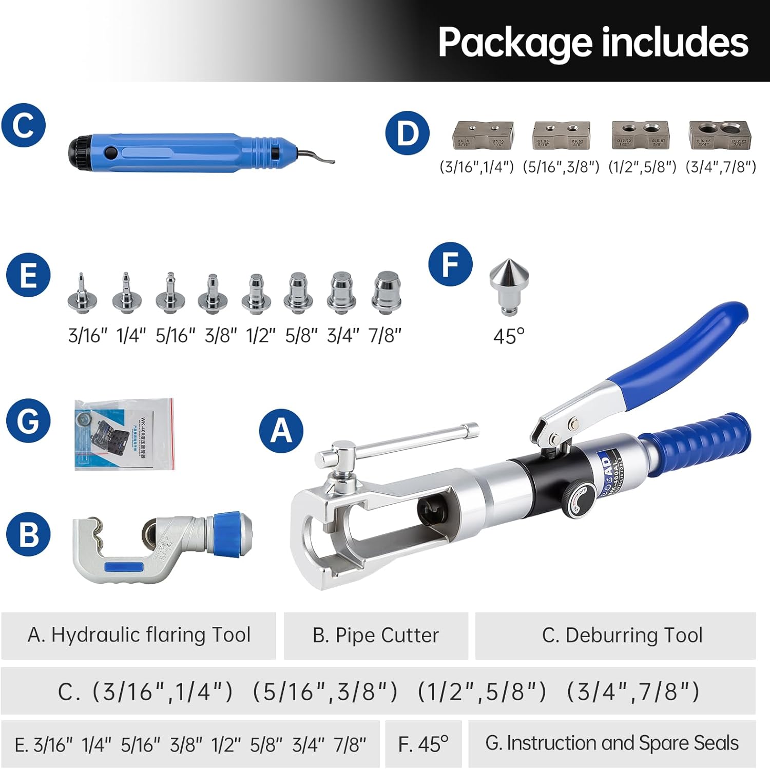 Professional Hydraulic Flaring & Swaging Tool Kit for Copper Tubing 3 Professional Hydraulic Flaring & Swaging Tool Kit for Copper Tubing - Image 3