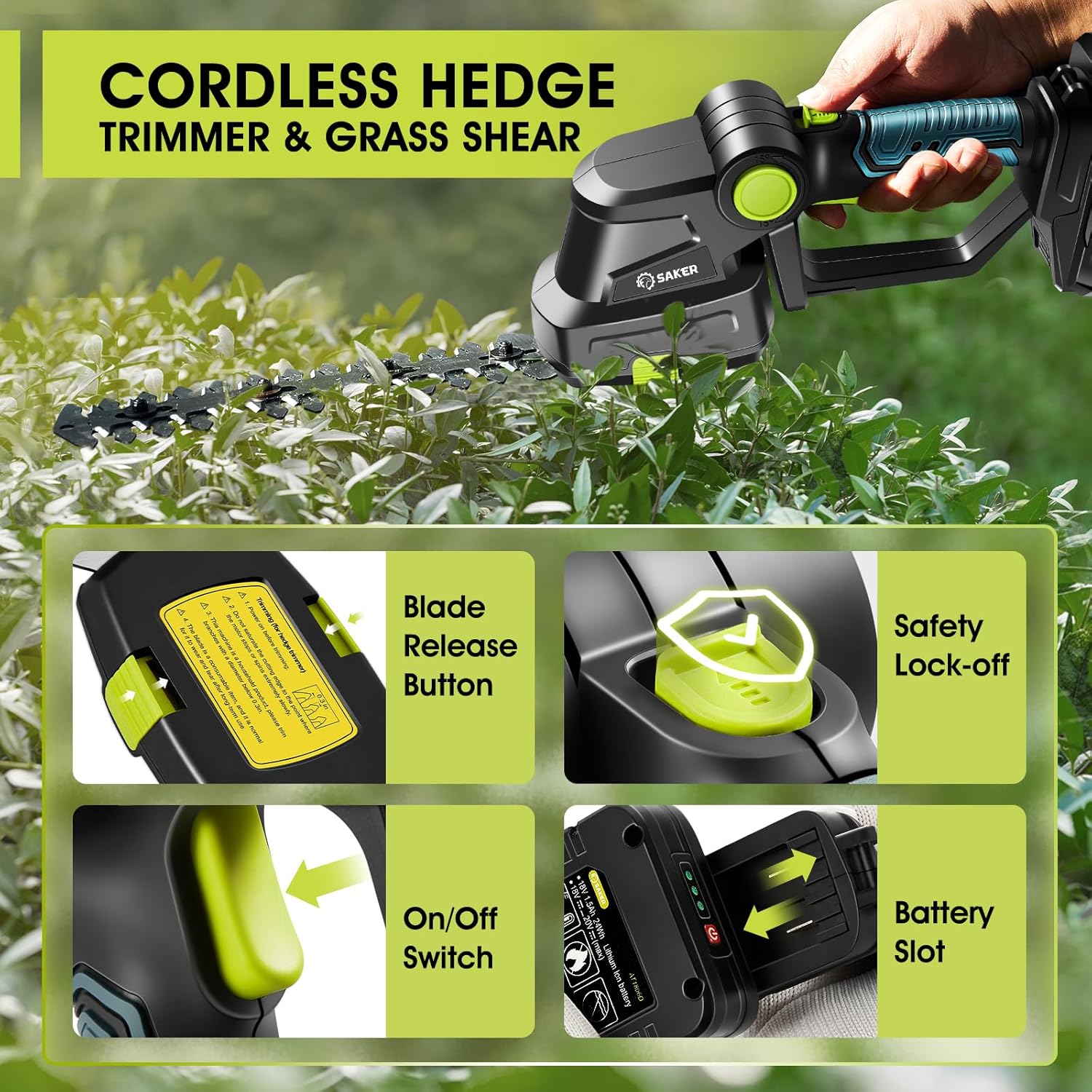 Effortless Gardening: Saker 20V Cordless Hedge Trimmer Review 2 Effortless Gardening: Saker 20V Cordless Hedge Trimmer Review - Image 2