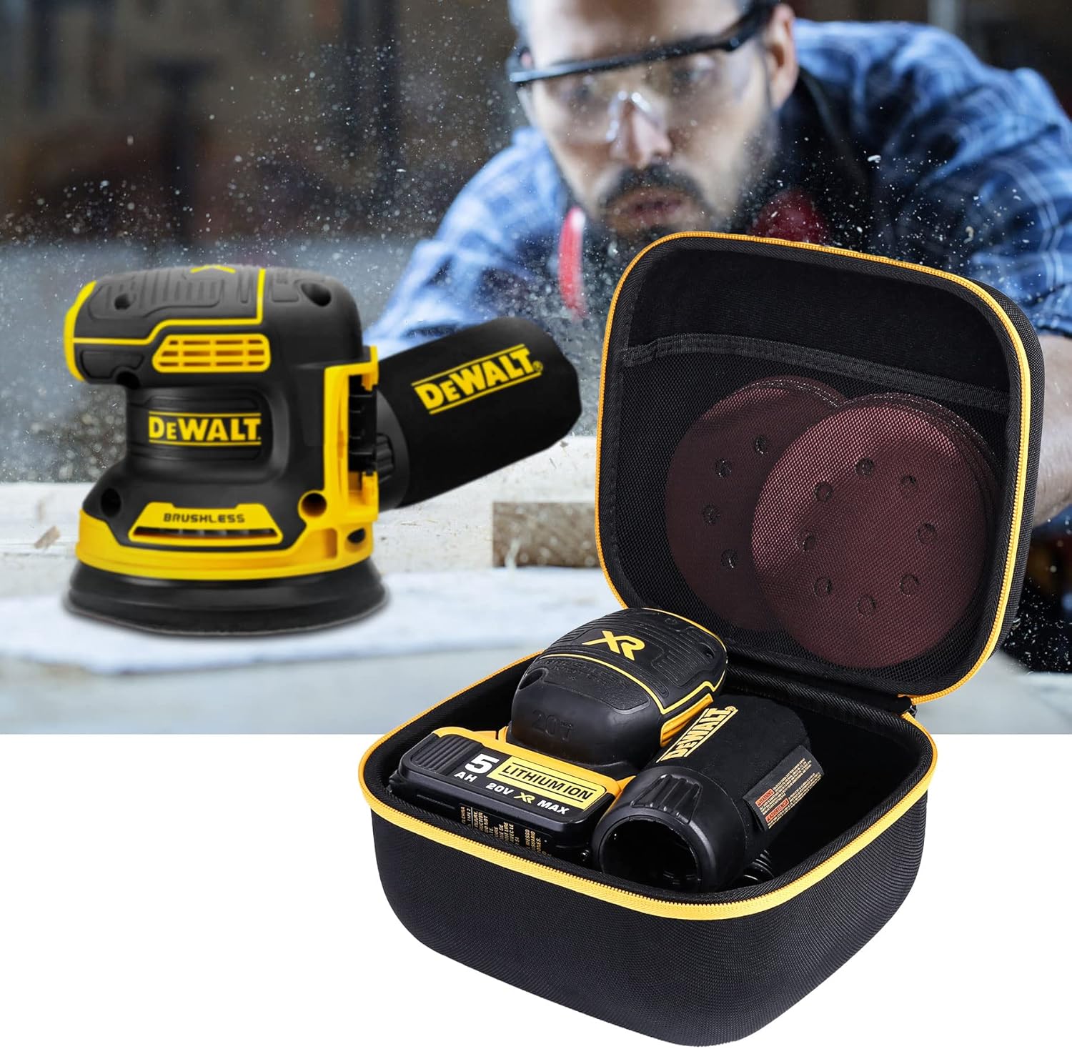 Khanka Durable Case for DEWALT 20V MAX Orbital Sander DCW210B - Protective 4 Khanka Durable Case for DEWALT 20V MAX Orbital Sander DCW210B - Protective - Image 4