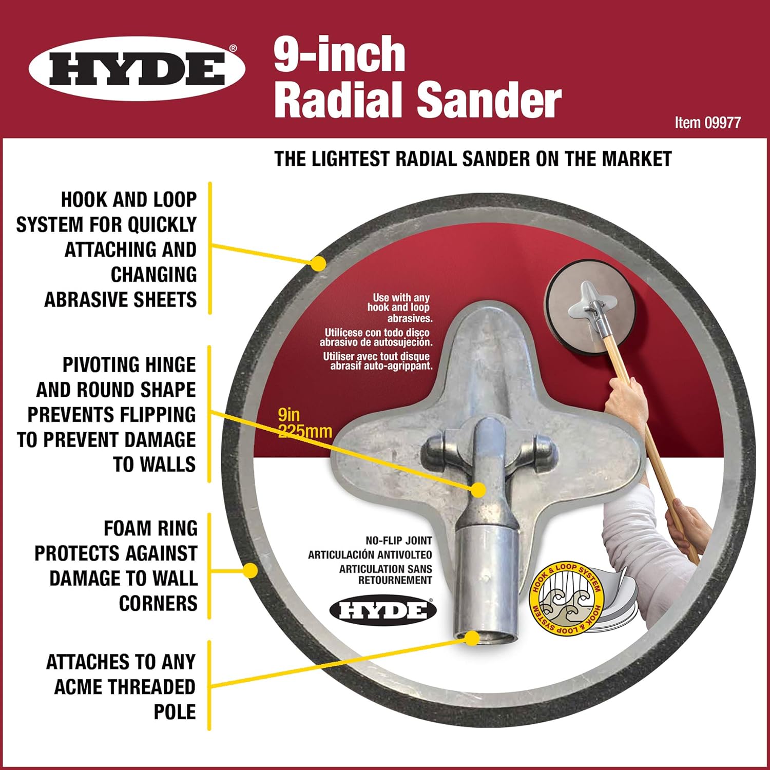 Hyde 09977 Pro Radial Sander: Precision Finish Tool for DIY Projects 3 Hyde 09977 Pro Radial Sander: Precision Finish Tool for DIY Projects - Image 3