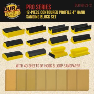 Pro Wood & Auto Sanding Kit: 12pc Contour Block Set with 40 Sandpaper Sheets