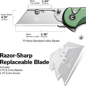 CIVIVI Elementum Pocket Knife: Versatile EDC Utility Blade with 3 Spare Razors