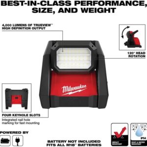 Milwaukee M18 ROVER LED Flood Light: 4000 Lumens Dual Power Portable Work Light