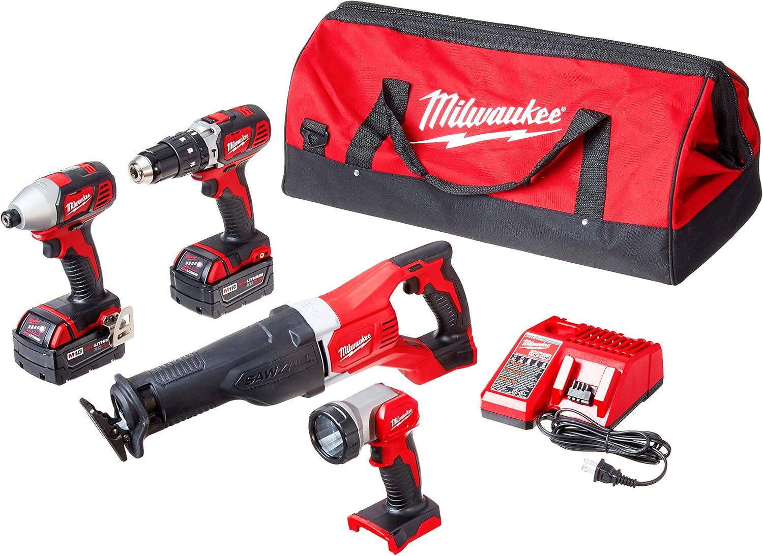 Milwaukee M18 Cordless 4-Tool Combo Kit: Compact Power for DIY & Pro Projects 1 Milwaukee 2696-24 M18 Cordless Compact Combo Tool Kit