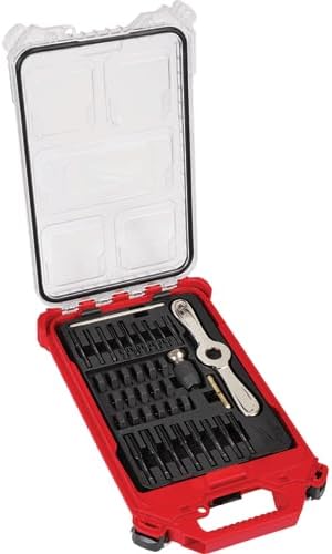 Milwaukee Metric Tap and Die Set 38pc PACKOUT Hex-LOK 2-in-1 Professional Tool Kit 1 Milwaukee 38 Pc. Metric Tap & Die PACKOUT Set with Hex-LOK 2-in-1 Handle