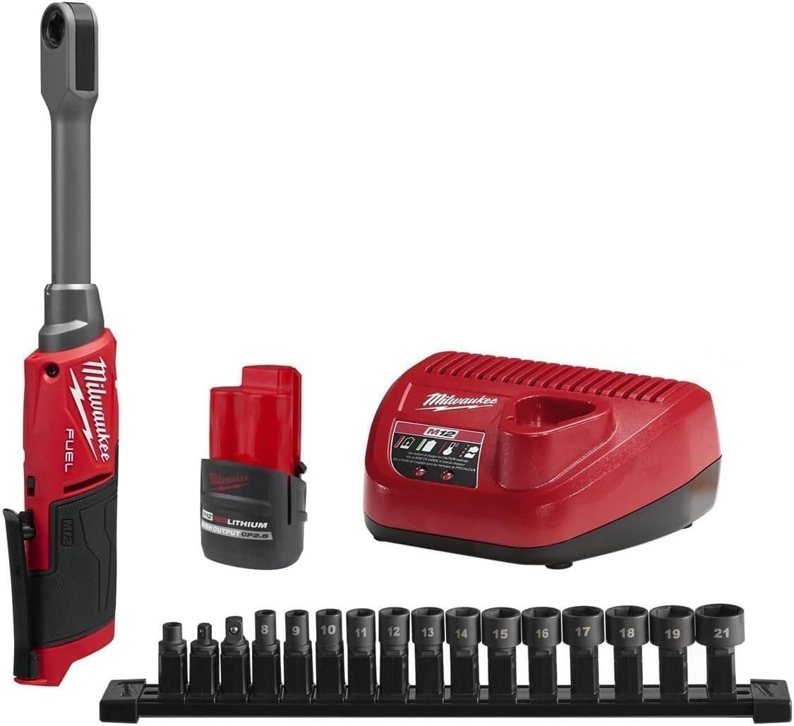 Milwaukee M12 Fuel Insider 3/8" Extended Reach Cordless Ratchet - High-Torque Pro Tool 1 Milwaukee Electric - M12 Fuel. Insider. Extended Reach Box Ratchet