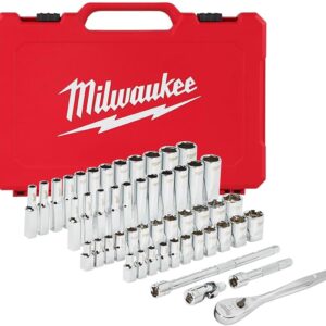 Milwaukee Electric Tools MLW48-22-9004 1/4In Ratchet & Socket Set - SAE & Metric