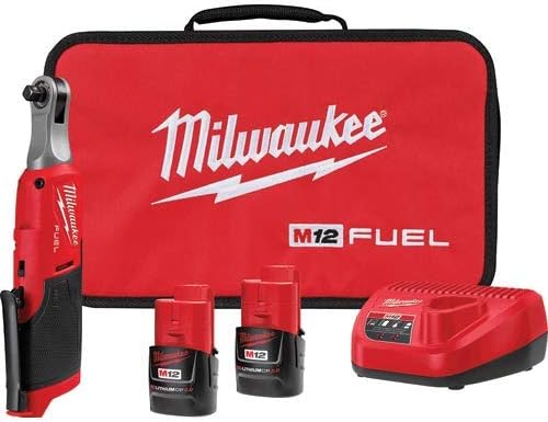 Milwaukee M12 FUEL Cordless Ratchet Kit - Compact 3/8" High-Speed Professional Tool 1 Milwaukee M12 FUEL 3/8" High Speed Cordless Ratchet Kit