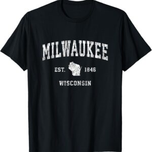 Milwaukee Wisconsin WI Vintage Athletic Sports Design T-Shirt