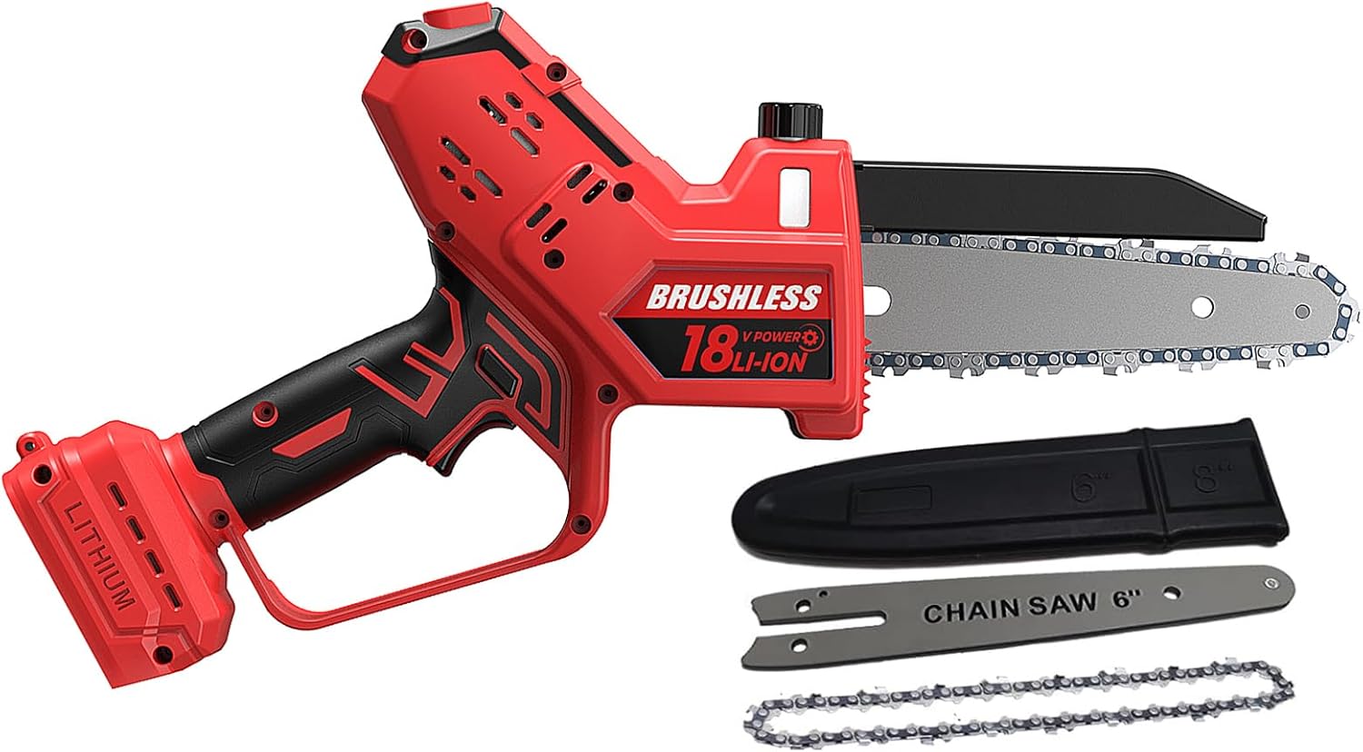 Compact Milwaukee M18 Cordless Mini Chainsaw - 8/6" Brushless Wood Cutter 1 Mini Chainsaw for Milwaukee M18 Battery, Auto-Oiler, 8-Inch and 6-Inch 2-IN-1 Brushless Cordless Pruning Chainsaw, Battery Powered Mini Chainsaw for Wood Cutting, Tree Trimming (only tool)