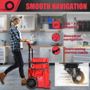 Milwaukee Packout Heavy-Duty Steel Caster Wheel Kit | 200 Lb Capacity Toolbox Wheels