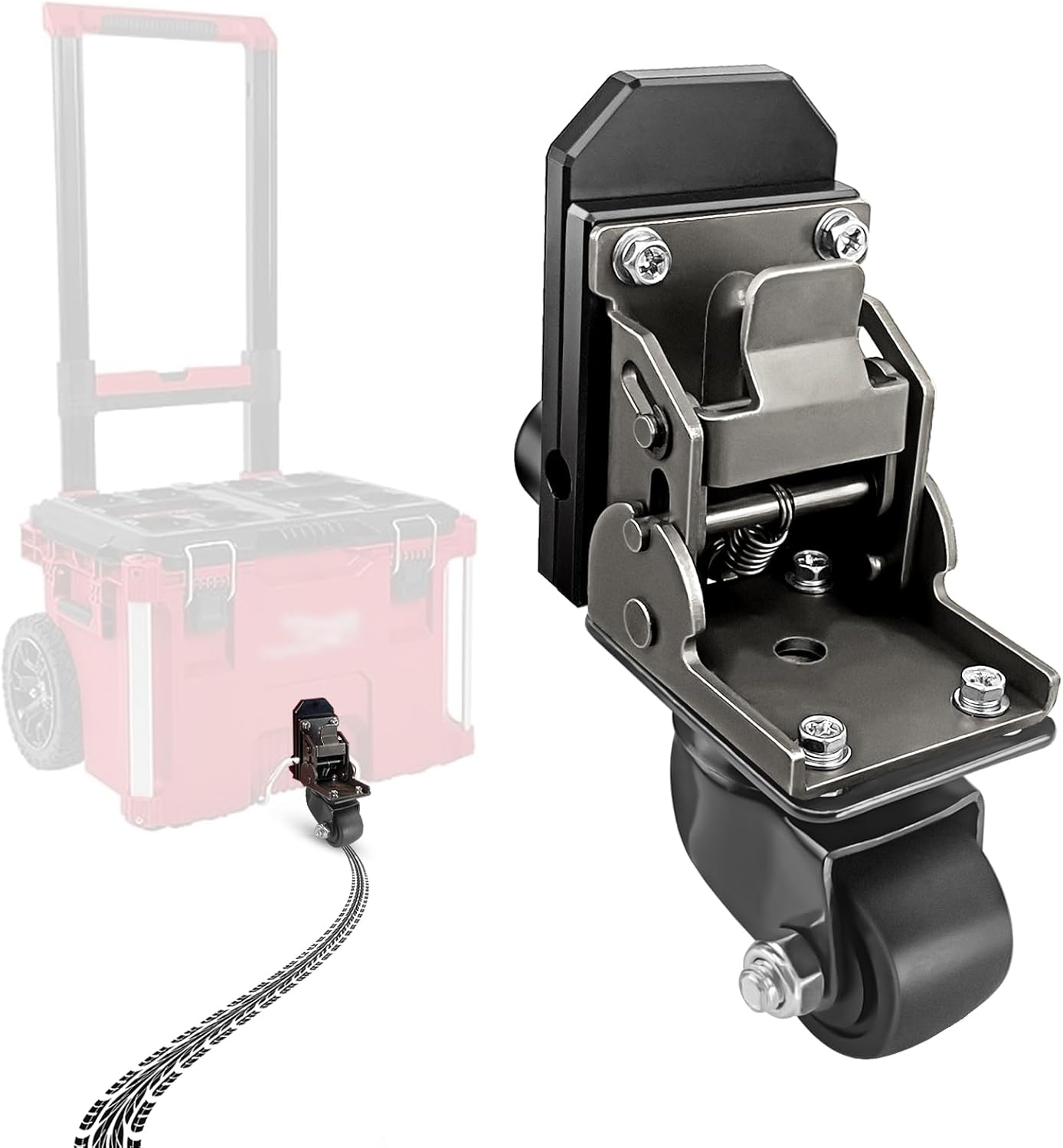 Milwaukee Packout Heavy-Duty Steel Caster Wheel Kit | 200 Lb Capacity Toolbox Wheels 1 Upgraded Steel Construction Front Wheels,Packout Caster Wheel kit fit for Milwaukee Packout Rolling Tool Box- Accessories for Packout Toolbox,200 Lbs Capacity