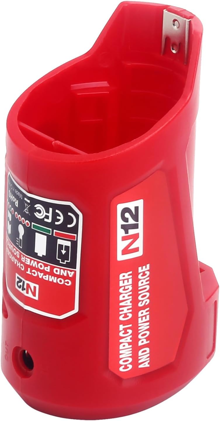 Universal 12V Battery Charger for Milwaukee M12 Heated Jacket & Lithium Battery Pack 1 12Volts Battery Charger for 12V Heated Jacket, 48-59-1201 49-24-2310 USB Power Source Compatible with 48-11-2420 48-11-2411 48-11-2401 Lithium-ion Battery Charging Adapter