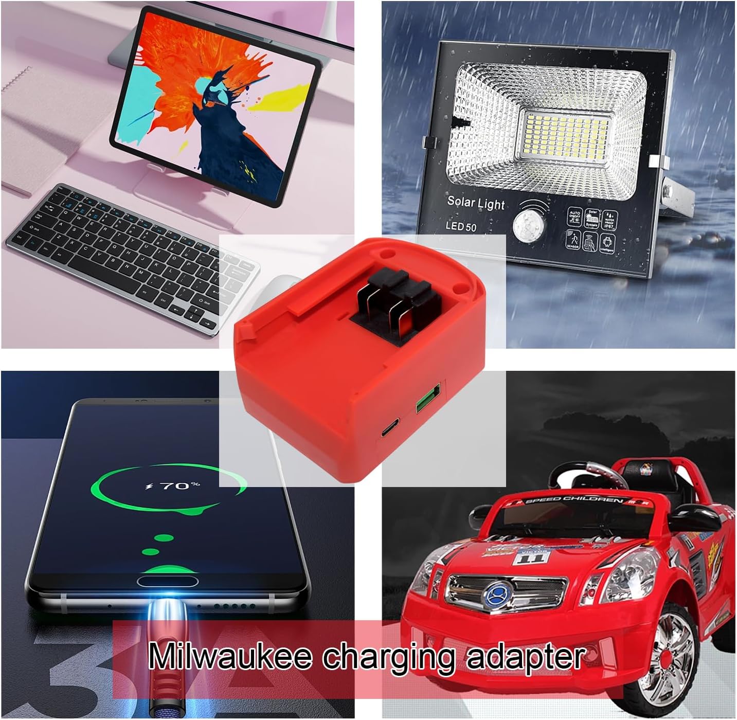 Milwaukee 18V Battery to USB Charger Adapter, Fast Charge Power Tool Converter - Image 7