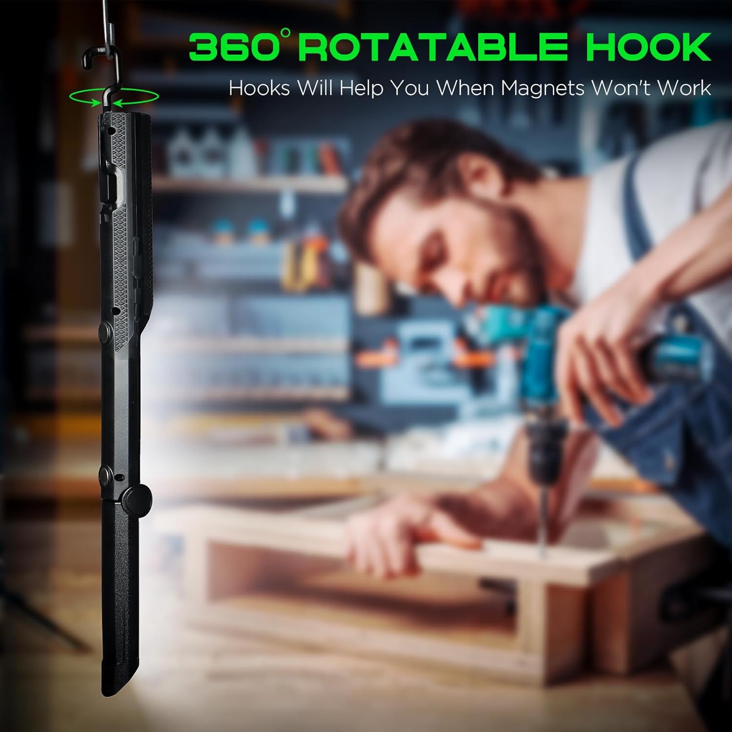 Ropelux LED Work Light: 1500 Lumens Rechargeable Mechanics Inspection Lamp 6 Ropelux LED Work Light: 1500 Lumens Rechargeable Mechanics Inspection Lamp - Image 6