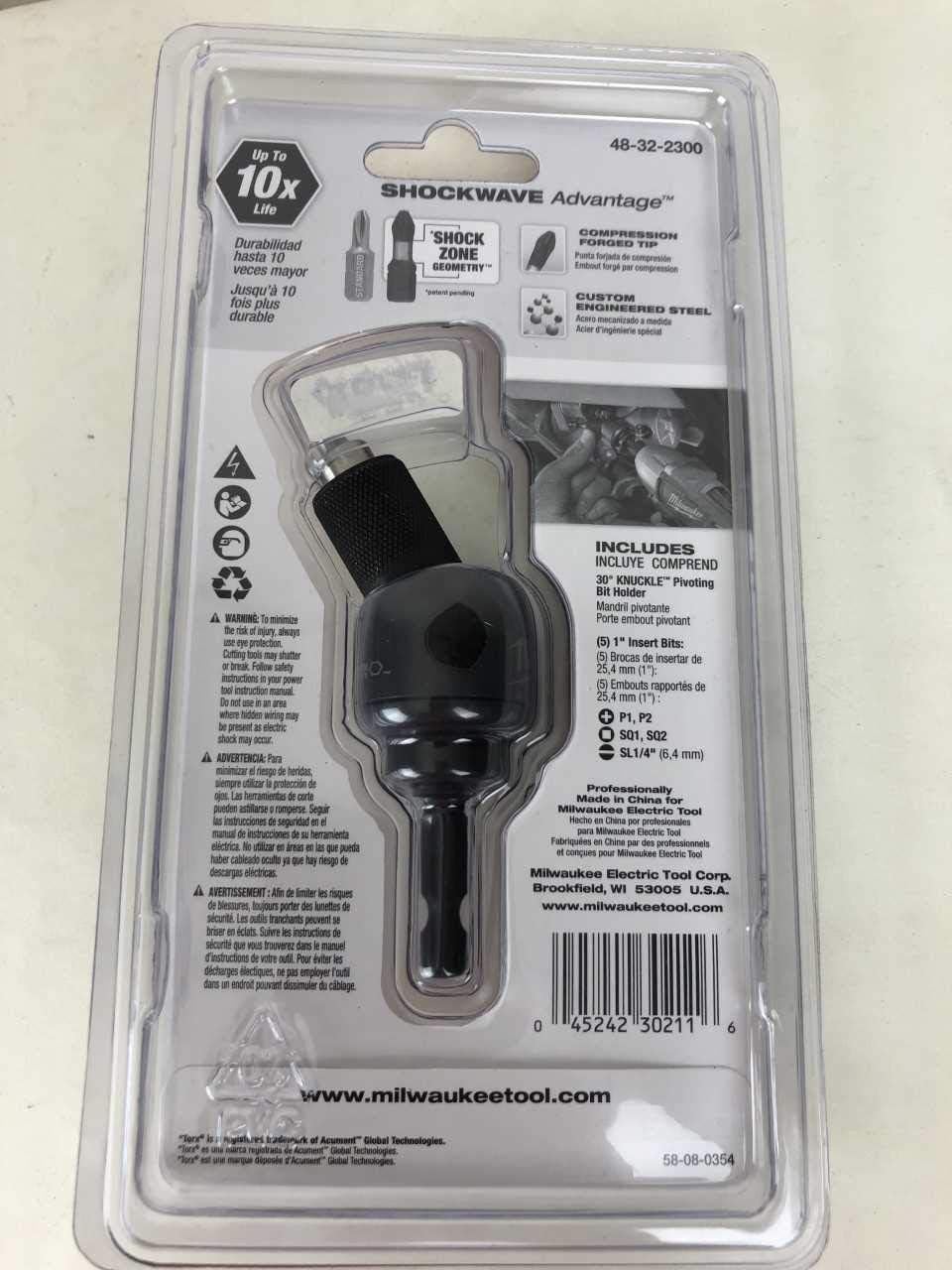 Milwaukee 6pc 30° Pivoting Bit Holder Set | Knuckle Adapter Drill Accessory 2 Milwaukee 6pc 30° Pivoting Bit Holder Set | Knuckle Adapter Drill Accessory - Image 2