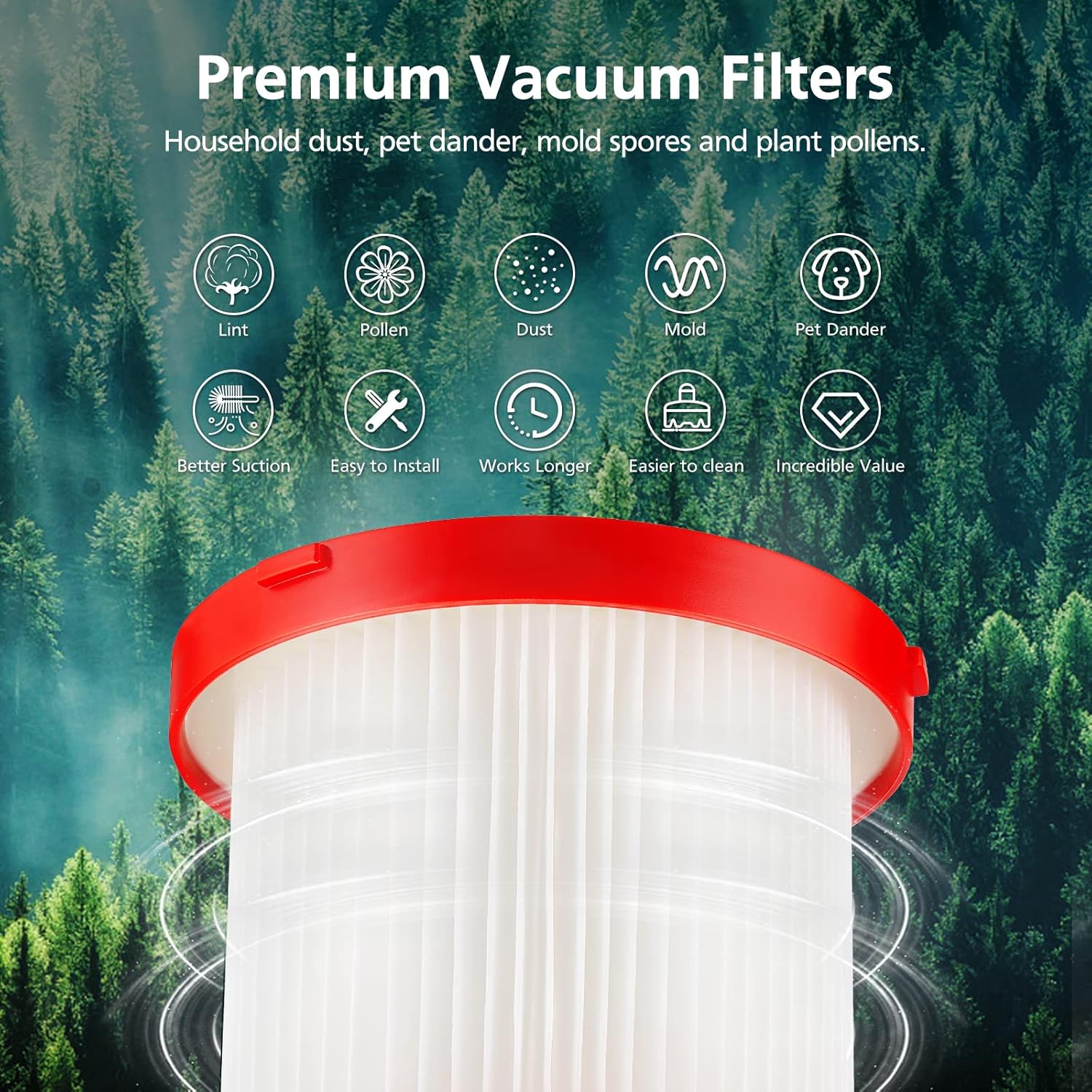 Milwaukee Cordless Vacuum HEPA Filter 2-Pack | M18 Wet Dry Replacement 49-90-1900 7 Milwaukee Cordless Vacuum HEPA Filter 2-Pack | M18 Wet Dry Replacement 49-90-1900 - Image 7