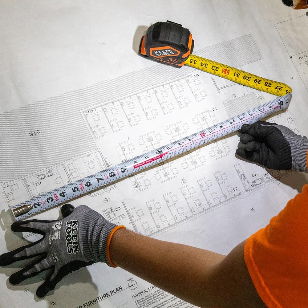 Klein Tools 35ft Magnetic Measuring Tape | Heavy-Duty Double-Hook Nylon Blade 6 Klein Tools 35ft Magnetic Measuring Tape | Heavy-Duty Double-Hook Nylon Blade - Image 6