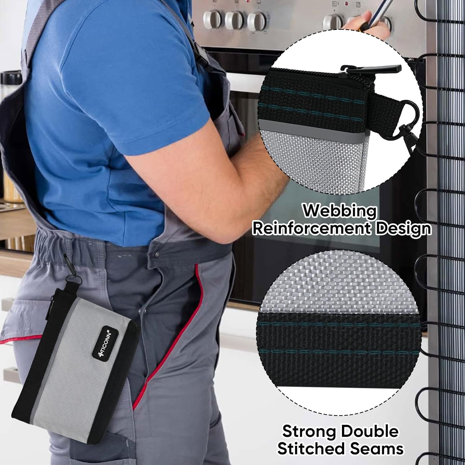 TICONN 6-Pack Waterproof Tool Pouches | Heavy-Duty Oxford Storage Bags 3 TICONN 6-Pack Waterproof Tool Pouches | Heavy-Duty Oxford Storage Bags - Image 3