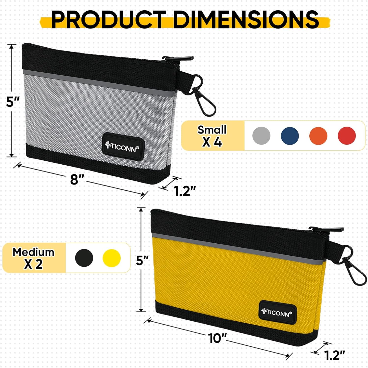 TICONN 6-Pack Waterproof Tool Pouches | Heavy-Duty Oxford Storage Bags 4 TICONN 6-Pack Waterproof Tool Pouches | Heavy-Duty Oxford Storage Bags - Image 4