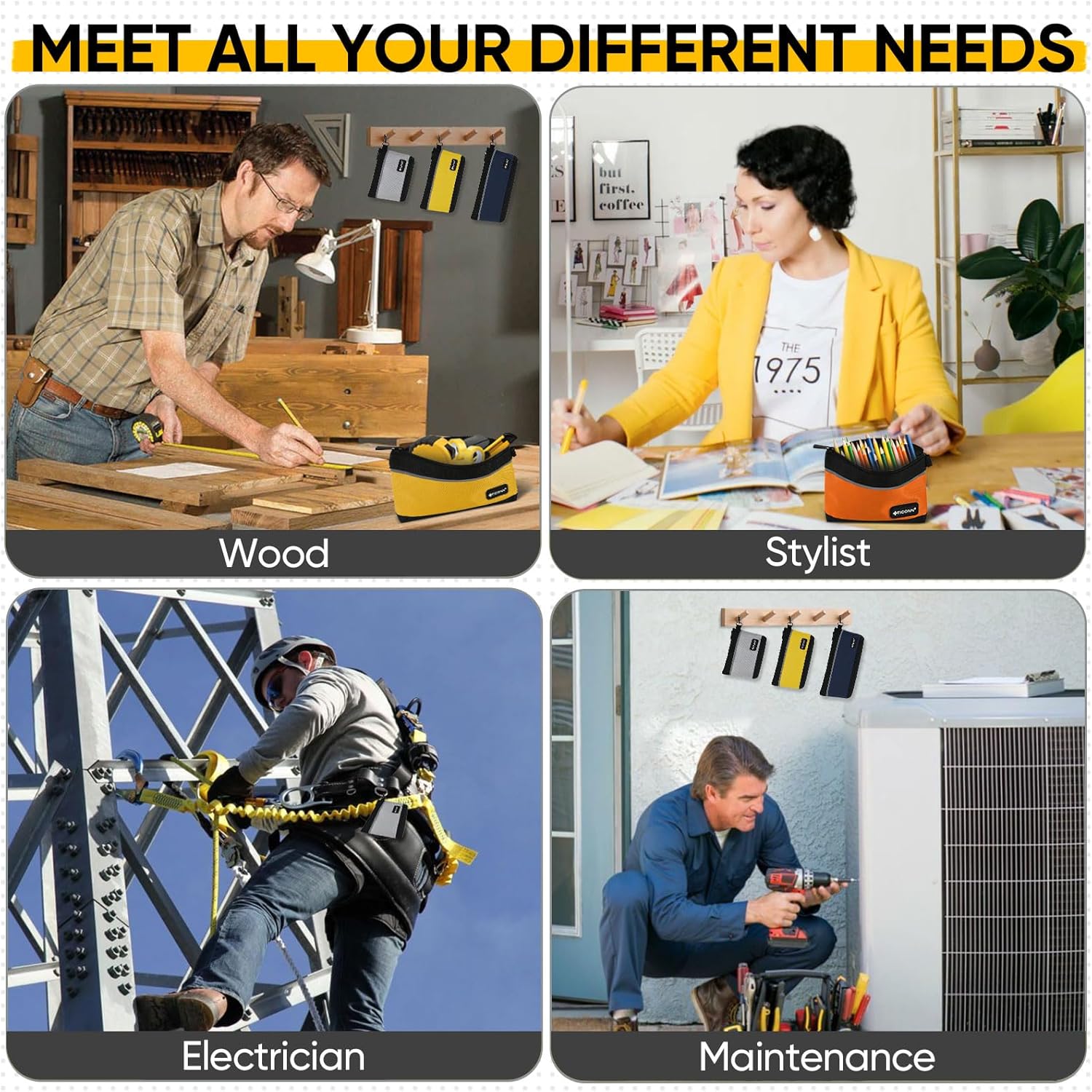 TICONN 6-Pack Waterproof Tool Pouches | Heavy-Duty Oxford Storage Bags 8 TICONN 6-Pack Waterproof Tool Pouches | Heavy-Duty Oxford Storage Bags - Image 8