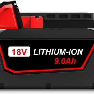 18V 9.0Ah High Capacity Battery for Milwaukee 18V M18 Battery 8Ah XC 8.0 9Ah XC 9.0 48-11-1880 48-11-1890 18 Volts High Output Lithium Battery