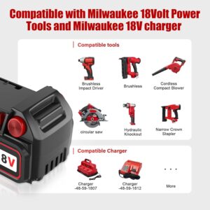 2 Pack 18V 8.0 Ah Replacement for Milwaukee M-18 Lithium Battery 48-11-1880 48-11-1850