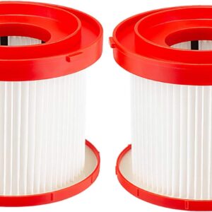 2 Pack Wet Dry Vacuum HEPA Filter Replacement 49-90-1900 Compatible with Milwaukee Cordless Vacuum - for Milwaukee Cordless M18 0780-20 0880-20