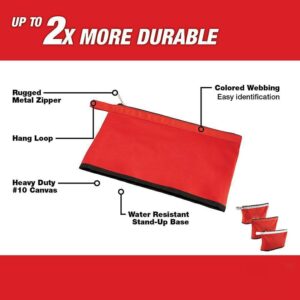 Milwaukee 3-Pack Water-Resistant Zipper Tool Pouches | Heavy-Duty Storage Solution