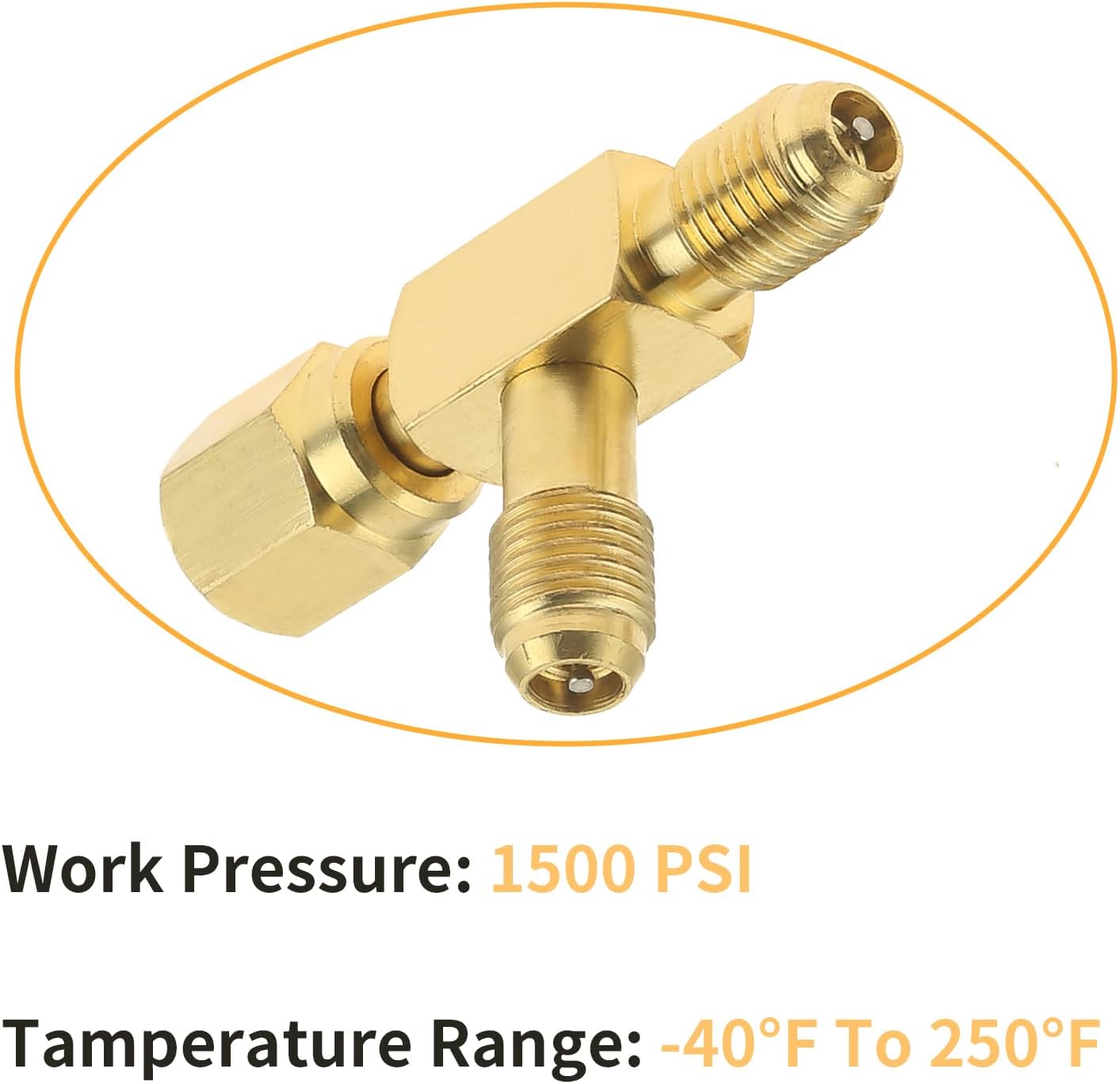 2PCS HVAC Quick Connect Vacuum Tee Adapters - 1/4" Core Valves with Swivel 4 2PCS HVAC Quick Connect Vacuum Tee Adapters - 1/4" Core Valves with Swivel - Image 4