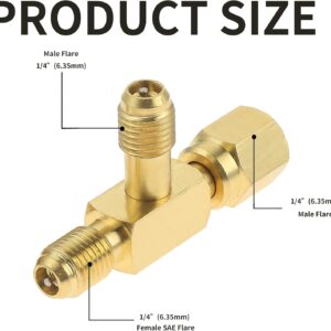 2PCS HVAC Quick Connect Vacuum Tee Adapters – 1/4″ Core Valves with Swivel