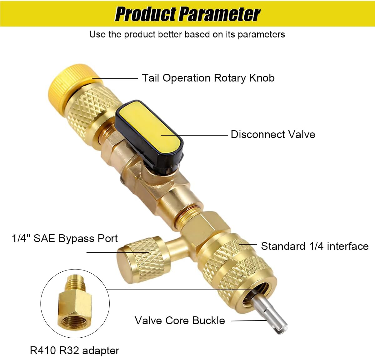 Professional HVAC Valve Core Tool Set with Adapters for R22/R410a Systems 4 Professional HVAC Valve Core Tool Set with Adapters for R22/R410a Systems - Image 4