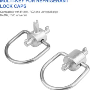 HVAC Refrigerant Key Tool Set: 2-Pack R410A R22 Universal AC Valve Caps Opener