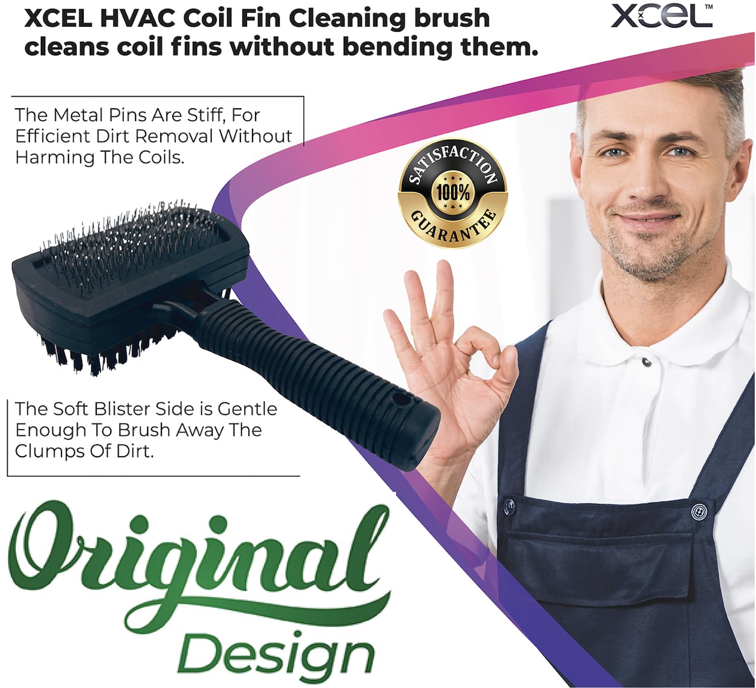 XCEL Pro HVAC Coil Cleaner Brush - Dual-Side Condenser & Evaporator 3 XCEL Pro HVAC Coil Cleaner Brush - Dual-Side Condenser & Evaporator - Image 3