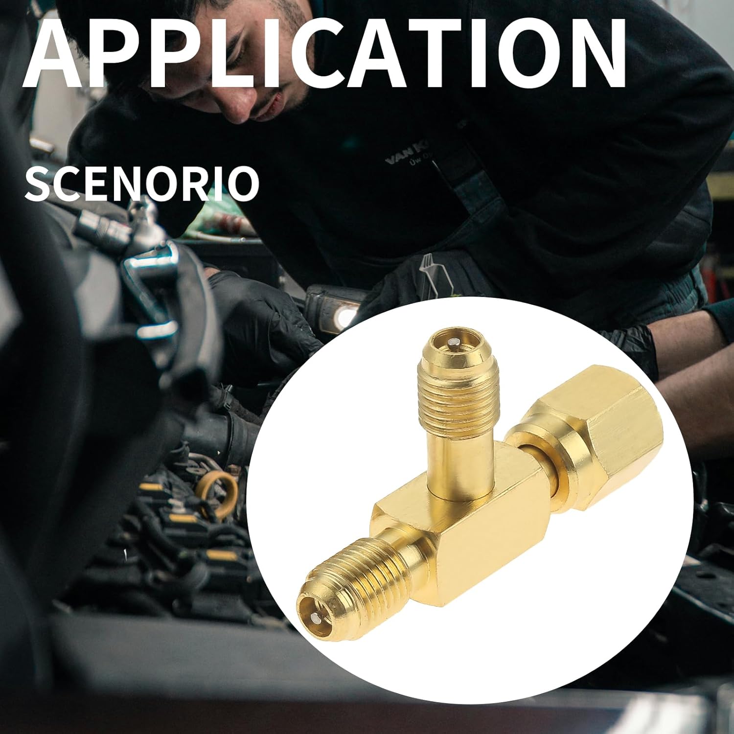 2PCS HVAC Quick Connect Vacuum Tee Adapters - 1/4" Core Valves with Swivel 3 2PCS HVAC Quick Connect Vacuum Tee Adapters - 1/4" Core Valves with Swivel - Image 3