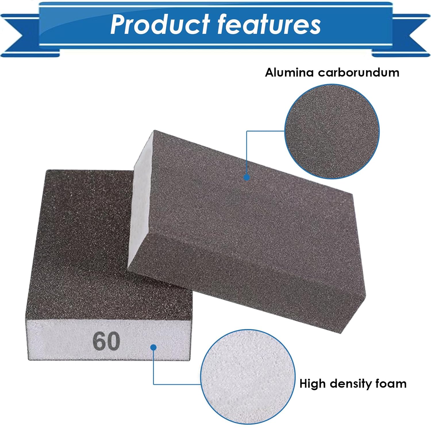 Premium Sanding Sponge Set: 6 Multi-Grit Blocks for Wood Metal Wall Finishing 3 Premium Sanding Sponge Set: 6 Multi-Grit Blocks for Wood Metal Wall Finishing - Image 3