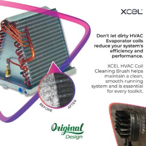 XCEL Pro HVAC Coil Cleaner Brush – Dual-Side Condenser & Evaporator