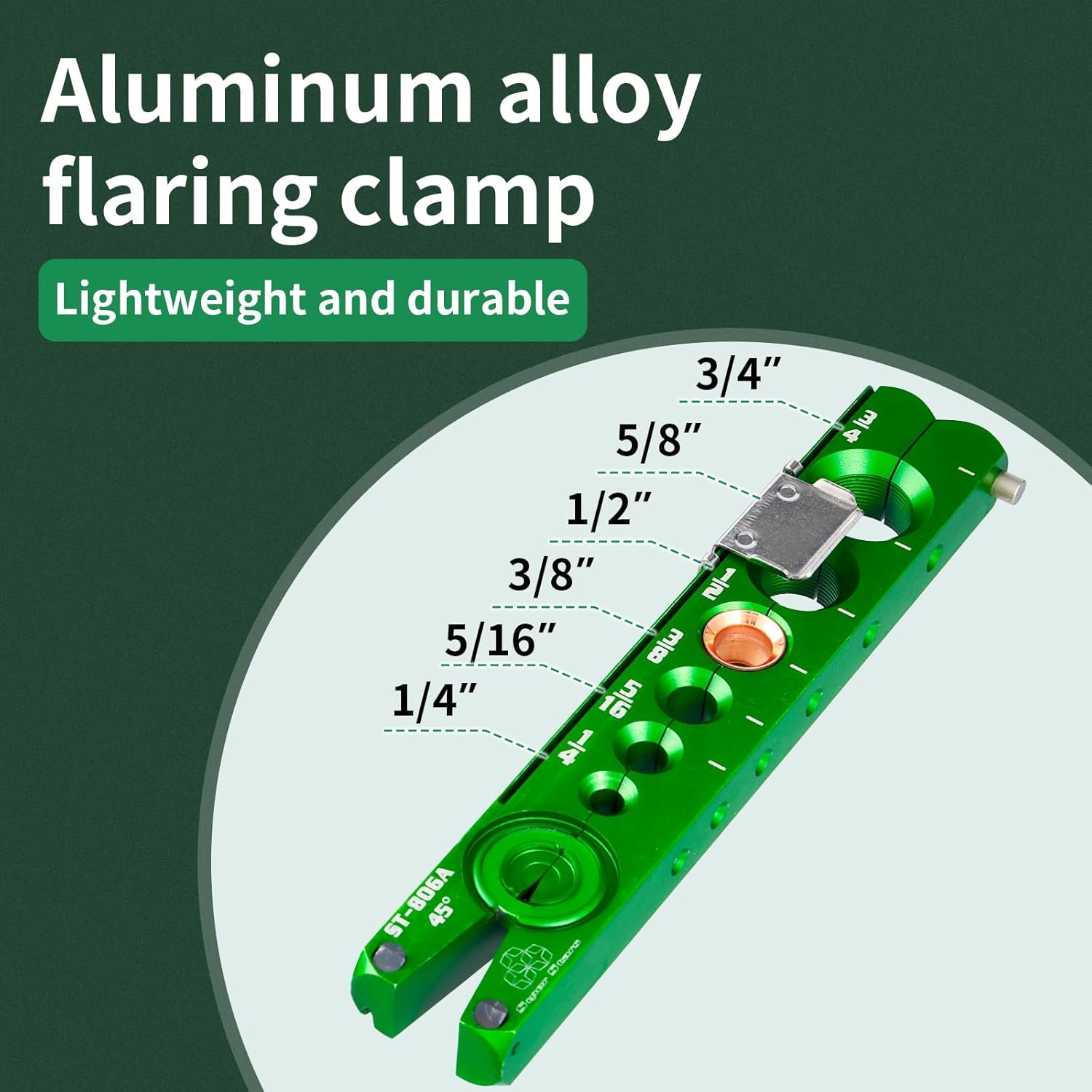 Professional HVAC Copper Pipe Flaring Tool Kit | Single 45 Degree Eccentric Cone 1/4-3/4in 3 Professional HVAC Copper Pipe Flaring Tool Kit | Single 45 Degree Eccentric Cone 1/4-3/4in - Image 3