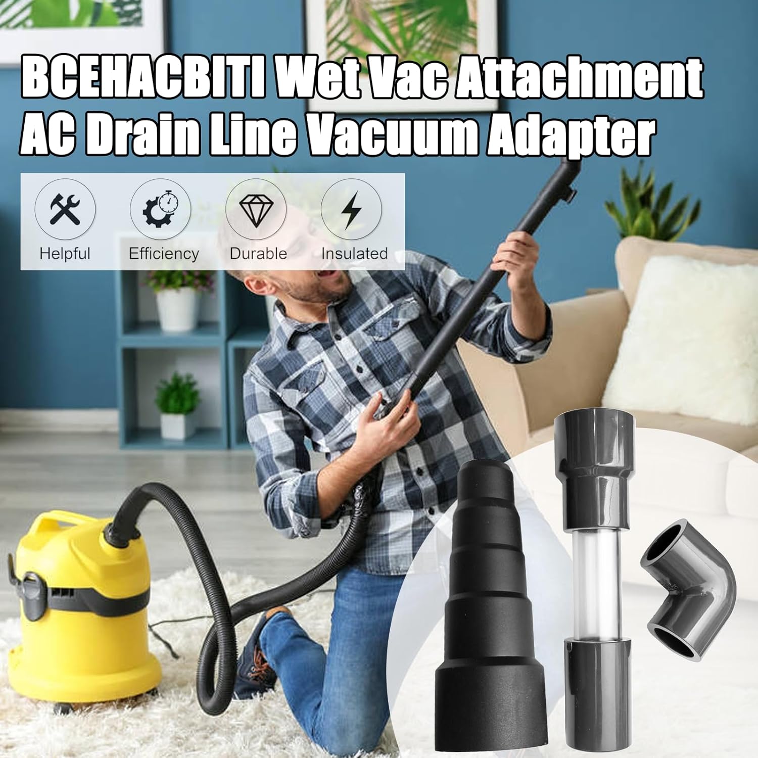 Universal HVAC AC Drain Line Cleaner Vacuum Adapter - Unclog & Evacuate Pipes 2 Universal HVAC AC Drain Line Cleaner Vacuum Adapter - Unclog & Evacuate Pipes - Image 2