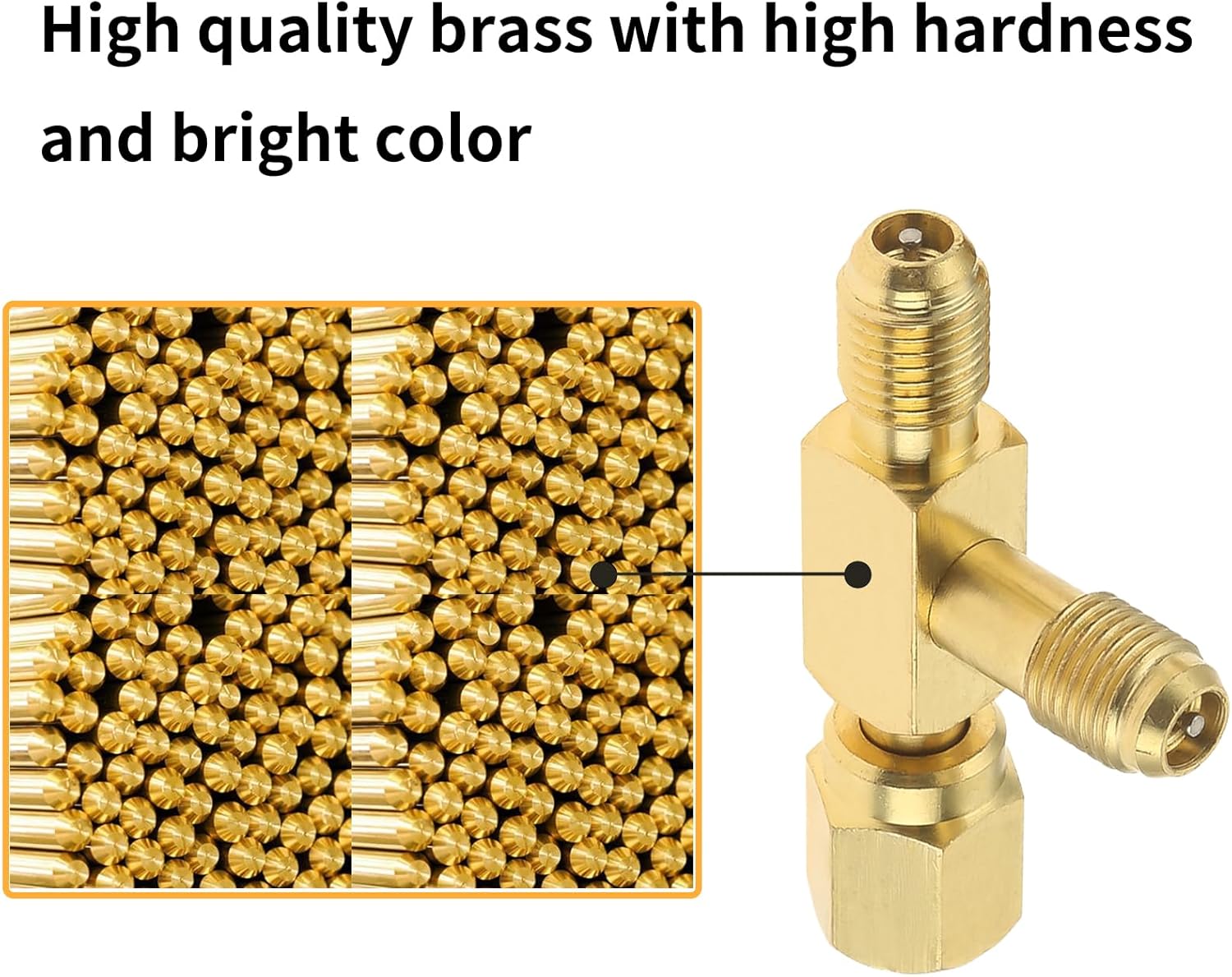 2PCS HVAC Quick Connect Vacuum Tee Adapters - 1/4" Core Valves with Swivel 6 2PCS HVAC Quick Connect Vacuum Tee Adapters - 1/4" Core Valves with Swivel - Image 6