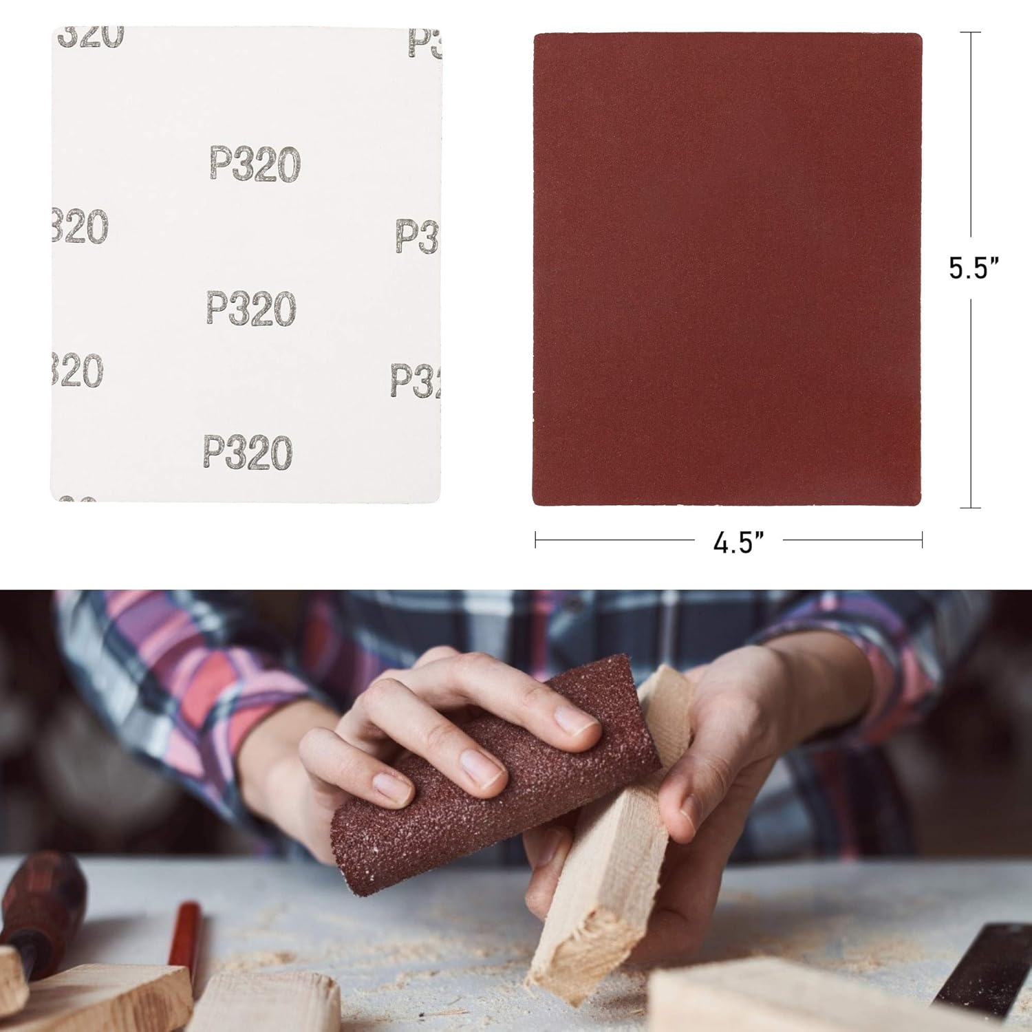 LotFancy 1/4 Sheet Sanding Sheets: 50-Piece Palm Sander Sandpaper Kit, Multiple Grits 5 LotFancy 1/4 Sheet Sanding Sheets: 50-Piece Palm Sander Sandpaper Kit, Multiple Grits - Image 5