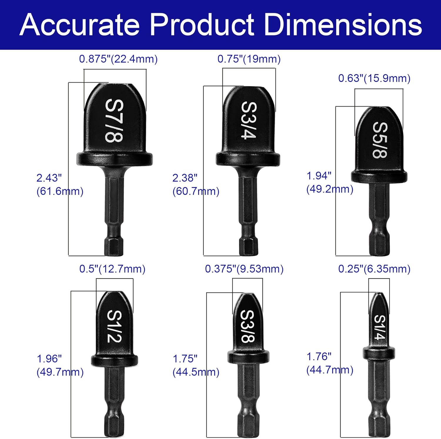 Professional HVAC Copper Pipe Swage Tool Kit - 1/4'' Hex Shank, 6 Bits 2 Professional HVAC Copper Pipe Swage Tool Kit - 1/4'' Hex Shank, 6 Bits - Image 2