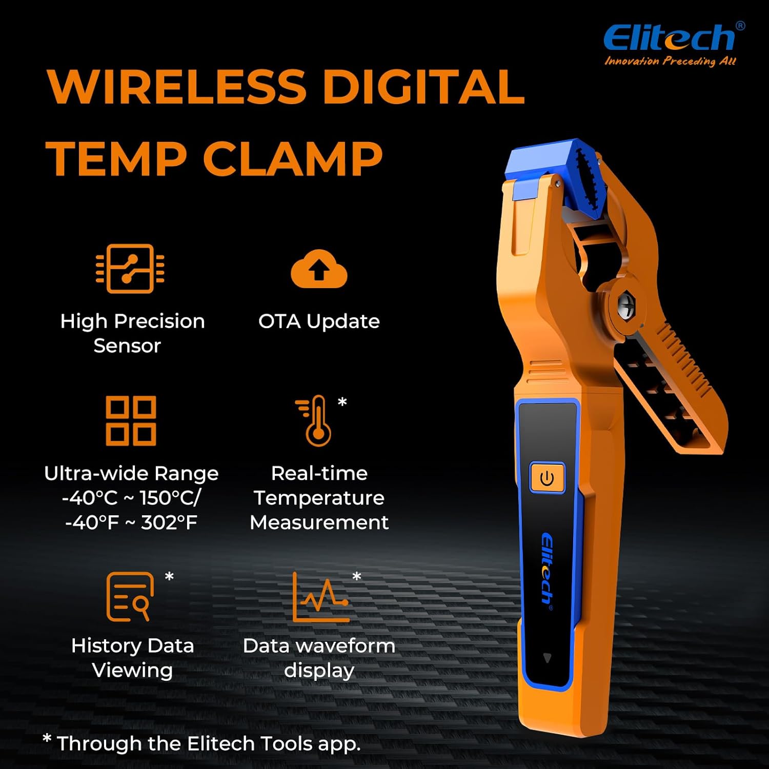 Elitech IPT-01: Bluetooth T-Type Thermometer Clamp with HVAC Data Logging 2 Elitech IPT-01: Bluetooth T-Type Thermometer Clamp with HVAC Data Logging - Image 2