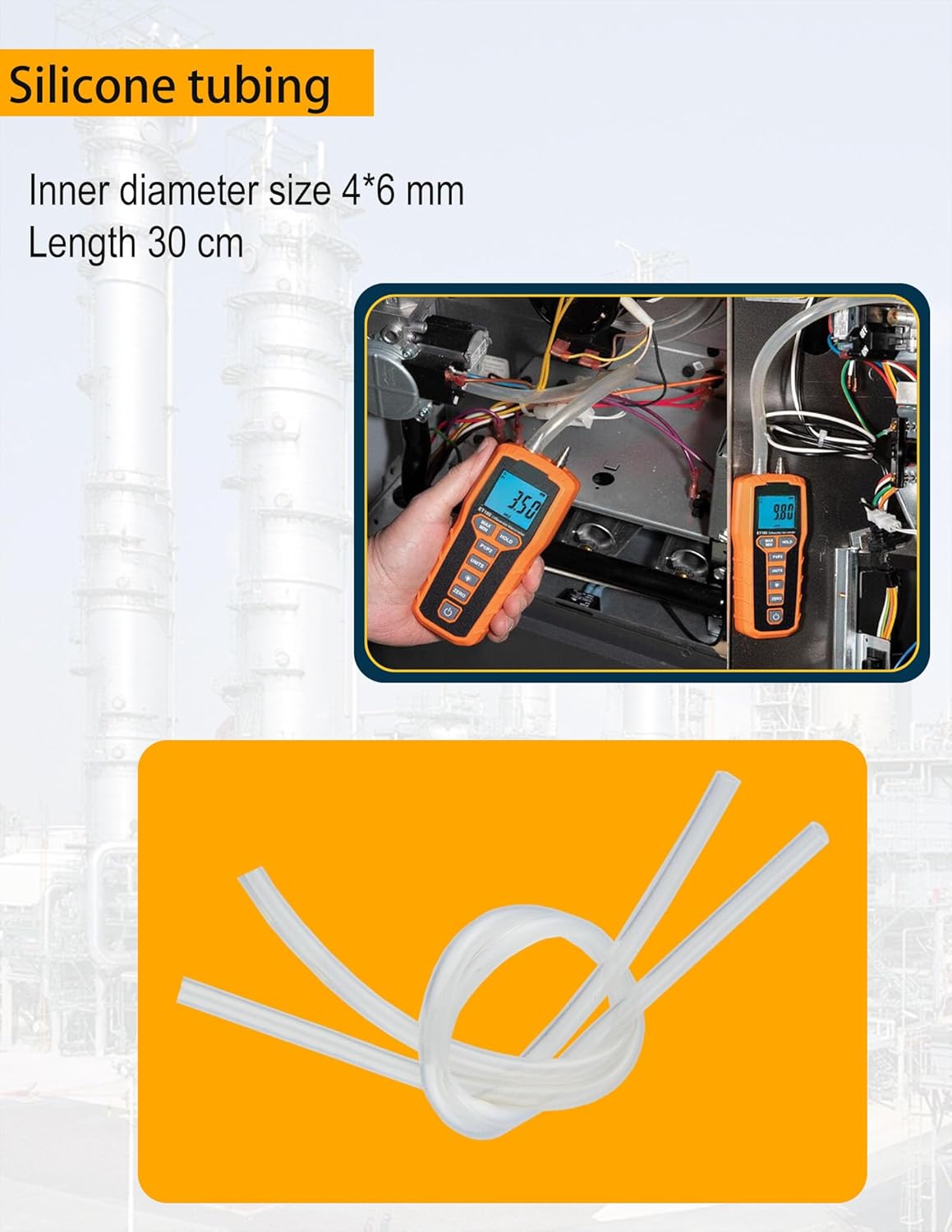 ZIBOO Manometer Probe Kit for Klein ET180 & Fieldpiece HVAC Testing 5 ZIBOO Manometer Probe Kit for Klein ET180 & Fieldpiece HVAC Testing - Image 5